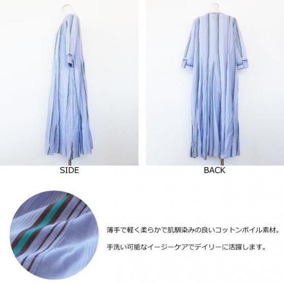 ne Quittez pas (ヌキテパ) ワンピース Cotton Voile Stripe ne Quittez pas (ヌキテパ) ワンピース Cotton Voile Stripe