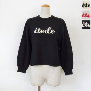 SALE [30%OFF] BRAHMIN (ブラーミン) ロゴ ニット クルーネック 長袖 ドロップショルダー etoile B90518 返品不可