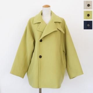 SALE [30%OFF] Le Melange (ルメランジュ) コート ウール メルトン コクーンシルエット PECOLAMB 8453901 返品不可