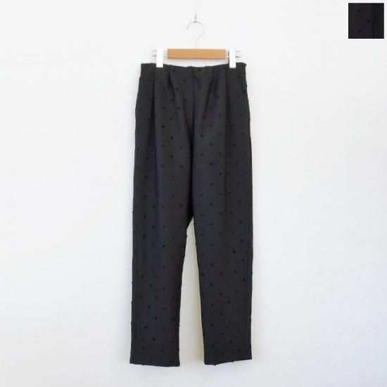 セール 国内 (ソーノ) NAVY SONO テーパードパンツ タック ドットジャカード パンツ