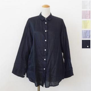 SALE [30%OFF] Vent d'ouest (ヴァンドウェスト) ブラウス リネンキャンバスエアフロー バンドカラー サイドスリット VE19507 返品不可 SALE [30%OFF] Vent d'ouest (ヴァンドウェスト) ブラウス