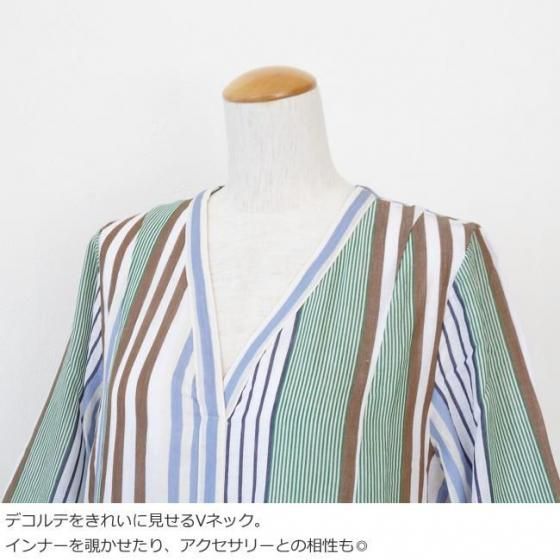ヌキテパ⭐︎ワンピース一度のみの着用です ne Quittez pas (ヌキテパ) ワンピース Cotton Voile Stripe