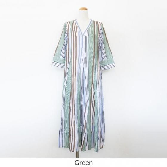 ne Quittez pas (ヌキテパ) ワンピース Cotton Voile Stripe