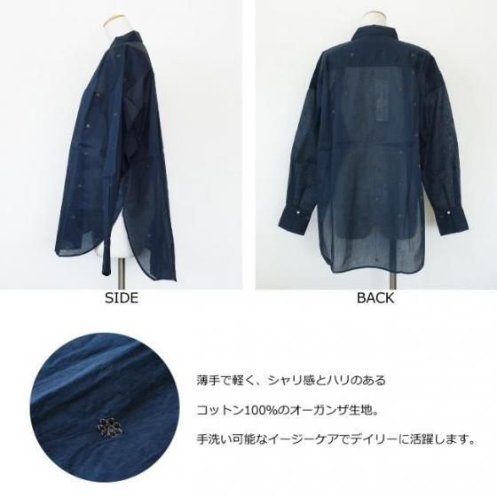 ne Quittez pas (ヌキテパ) シャツ Cotton Organza Embroidery