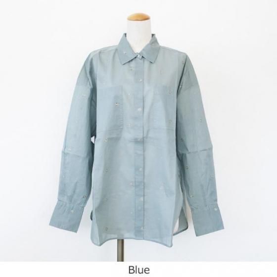 ne Quittez pas (ヌキテパ) シャツ Cotton Organza Embroidery Shirts