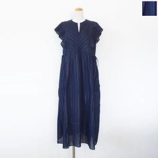 ne Quittez pas (̥ƥ)  ԡ Cotton Lurex Stripe Frill Sleeve Dress 010552WB3 