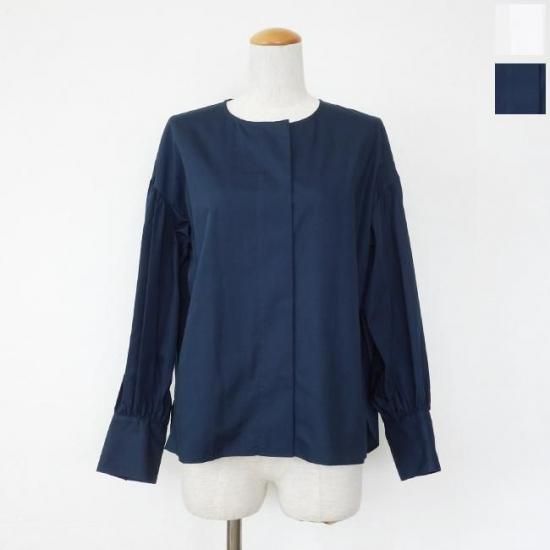 マーレット　ギャザー入り 長袖ブラウス マーレット ギャザー入り 長袖ブラウス 洗える】シャツカラー