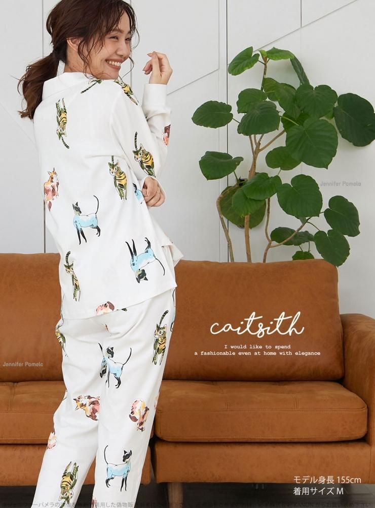 綿100 ルームウェア 上下セット ケットシー 長袖 レディース M L Xl パジャマ ジェニファーパメラ 猫 綿100 ルームウェア 上下セット ケットシー 長袖 レディース M L Xl パジャマ ジェニファーパメラ 猫