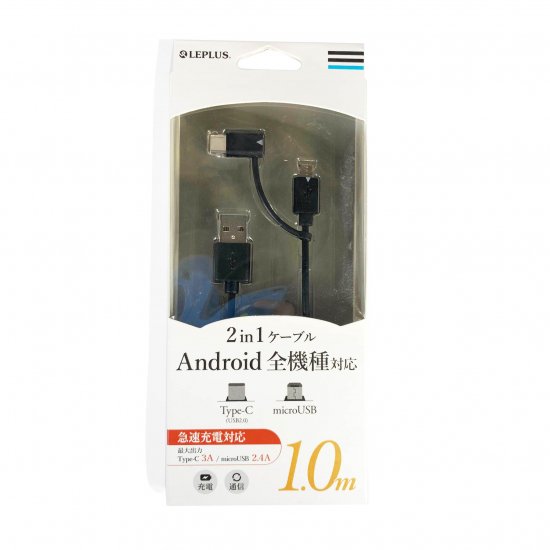 Androidб۽ť֥ 2in1֥ Type-C + microUSB 1.0m ʲ