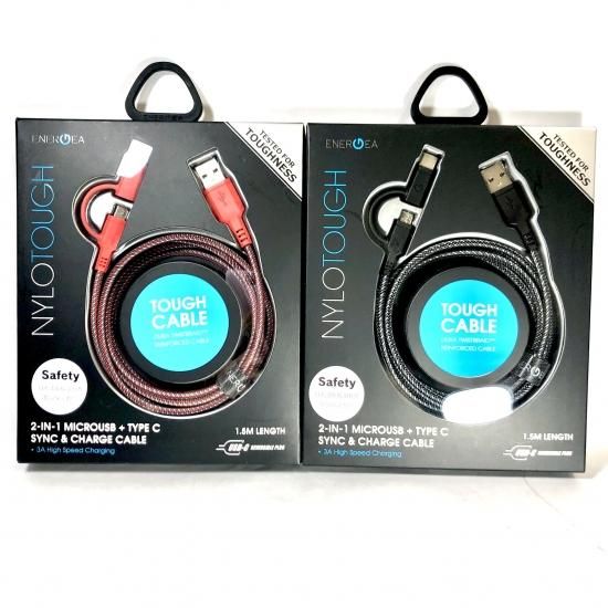 <img class='new_mark_img1' src='https://img.shop-pro.jp/img/new/icons55.gif' style='border:none;display:inline;margin:0px;padding:0px;width:auto;' />Type-C 2-in-1/USB-C + microUSB to USB-A NYLOTOUGH 1.5m ʲ