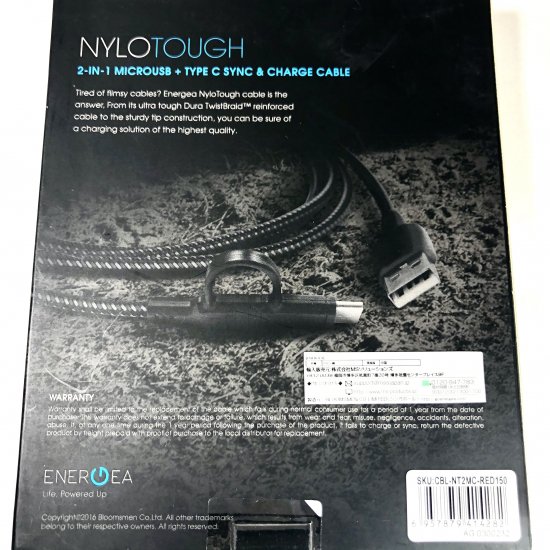Type-C 2-in-1/USB-C + microUSB to USB-A NYLOTOUGH 1.5m ʲ