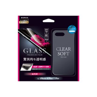 iPhone 8 Plus/7 Plus 饹ե+եȥ å GLASS + CLEAR TPU ̾ 0.33mmꥢ
