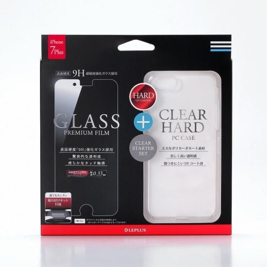 iPhone 8 Plus/7 Plusۥ饹ե+ϡɥ å GLASS + CLEAR PC ̾ 0.33mmꥢ ʲ