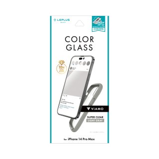 【iPhone 14 Pro Max 】ガラスフィルム「ViAMO COLOR GLASS」 全画面保護 ソフトフレーム