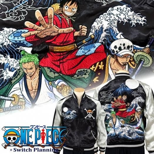 OPSJ-016 三人衆刺繍スカジャン ルフィ×ゾロ×ロー ONE PIECE