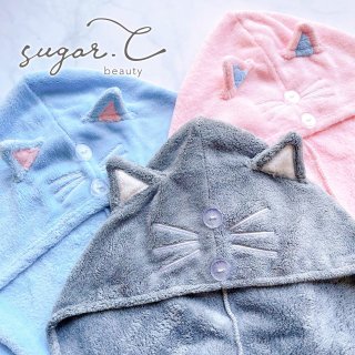 [sugar.C beauty] CAT QUICK DRY HAIR TOWEL　ネコの速乾ヘアタオル