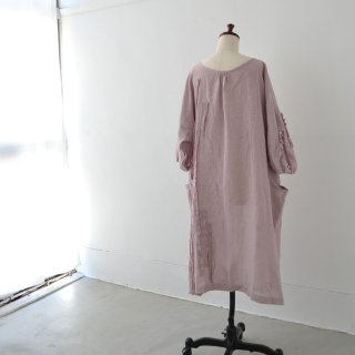 リメイク　エプロンコート_ギャザー　apron coat _gather　リネン / グレイッシュピンクの商品画像
