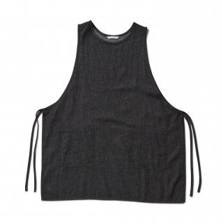 ӥ֥ץ ֥åǥ˥ / bib apron cotton linen black denim ξʲ