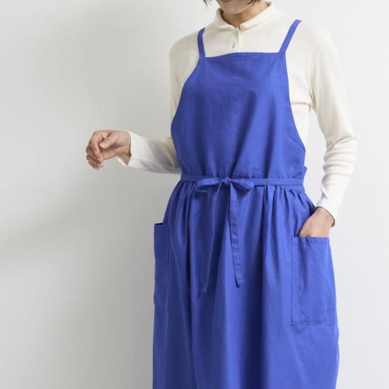 ワンピースエプロン onepiece apron | コットンリネン/ブラック