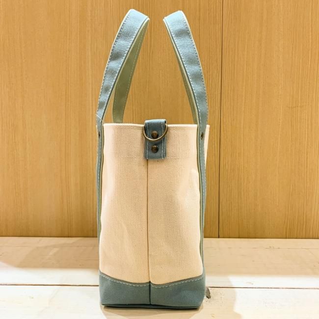 アイスグレー|クリームグリーン|帆布トートバッグ - 小さな町で
