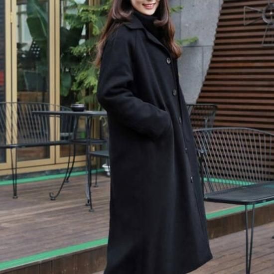 冬服　ロングコート ウエストベルト付き ロング コート メルトン ビジネス ロング