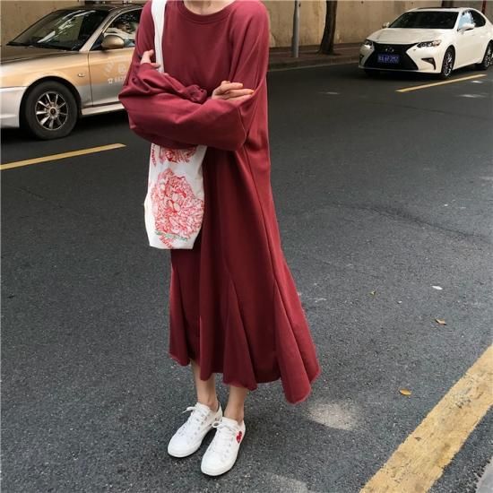 ロングワンピース 大きいサイズ 春新作 春物 春服 ロングワンピース ゆったり ボリューム袖フレア ワンピース 大きいサイズ ワンピース 春服 レディース 韓国服 韓国ファッション オルチャン プチプラ韓国ファッション 可愛いお呼ばれワンピース プチプラオルチャン