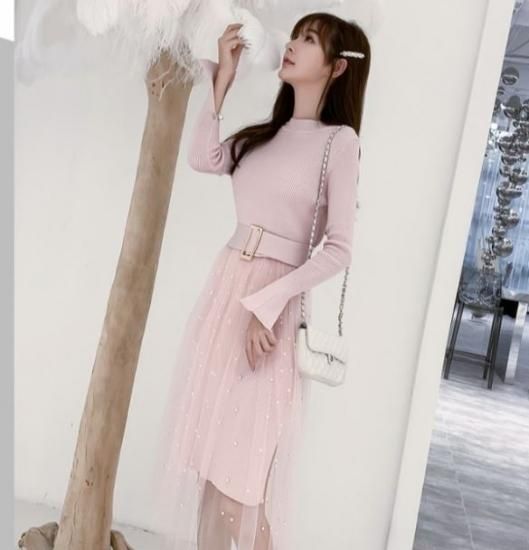 ニットワンピース ニットワンピ レディース ラウンドネック 長袖 チュール レース ドット柄 ひざ丈 ミモレ丈 水玉 秋冬新作 秋 秋色 秋服 秋sale 韓国 可愛い ニットワンピース ニットワンピ 韓国プチプラファッション専門店 Leaflower リーフラワー ニットワンピース ニットワンピ レディース ラウンドネック 長袖 チュール レース ドット柄 ひざ丈 ミモレ丈 水玉 秋冬新作 秋 秋色 秋服 秋sale 韓国 可愛い ニットワンピース ニットワンピ 韓国プチプラファッション専門店 Leaflower リーフラワー