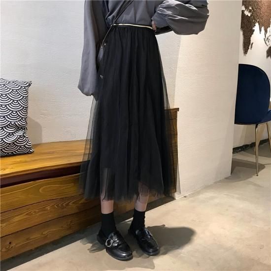 スカート チュールスカート ロングスカート ミディ丈 春夏新作 春服 夏服 春物 シフォン フレアスカート チュールスカート ロングスカートミディ丈 チュールスカート 春夏新作 春服 春物 - プチプラ韓国ファッション 可愛いお呼ばれワンピース プチプラオルチャンワンピース通販|