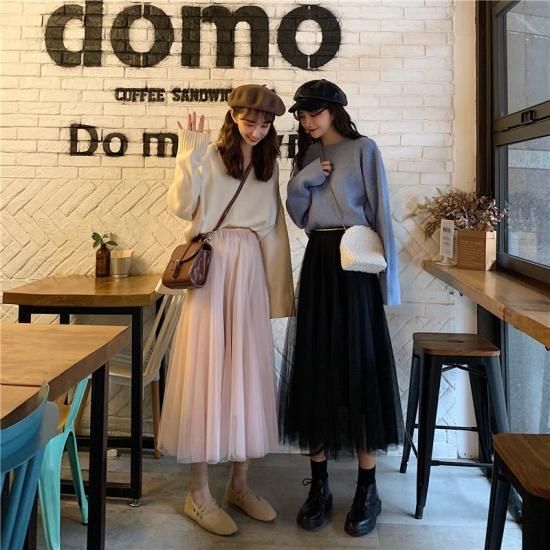 スカート ロング チュールスカート ミモレ丈 春夏新作 春服 夏服 春物 ガーリー チュール フレアスカート スカート ロング チュールスカート  ミモレ丈 春夏新作 春服 夏服 春物 - プチプラ韓国ファッション 可愛いお呼ばれワンピース プチプラオルチャンワンピース通販｜