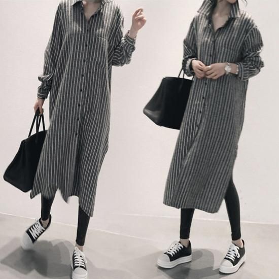 シャツワンピース シャツワンピ レディース 長袖 ロング シャツ ワンピース ストライプ柄 ワンピ 大きいサイズ 春新作 春 春色 春服 春sale 韓国 ゆったり シャツワンピース シャツワンピ 韓国プチプラファッション専門店 Leaflower リーフラワー シャツワンピース シャツワンピ レディース 長袖 ロング シャツ ワンピース ストライプ柄 ワンピ 大きいサイズ 春新作 春 春色 春服 春sale 韓国 ゆったり シャツワンピース シャツワンピ 韓国プチプラファッション専門店 Leaflower リーフラワー