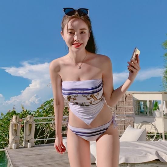 水着 ビキニ 体型カバー レディース ビキニ レディース セクシー チューブトップ 水着 バックコンシャス 個性的 ユニーク スカーフ柄 夏 海 おしゃれ 新作 きれいめ エレガント レースアップ プチプラ韓国ファッション 可愛いお呼ばれワンピース プチプラオルチャン
