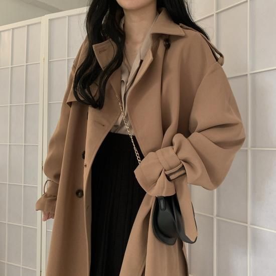 トレンチコート レディース 春 ロング 大きいサイズ ロングトレンチ