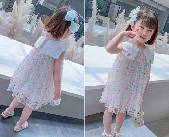 子供服 女の子 ワンピース かわいい キッズ服 スクエアカラー