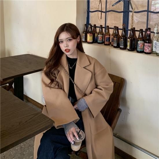 ロングコート レディースロングコート ベルト付きロングコート