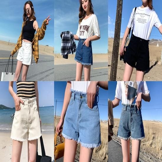 デニム ショーパン ショートパンツ レディース 大きいサイズ デニムパンツ ボトムス パンツ ジーンズ ジーパン 夏 新作 短パン ハイウエスト ハイウエストデニム カジュアル 韓国プチプラファッション専門店 Leaflower リーフラワー