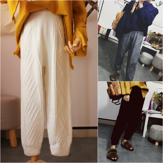 ニットパンツ レディース おしゃれ ストレート 9分丈パンツ レディース