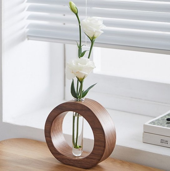 花瓶 おしゃれ 木製 一輪挿し 壁掛け 花瓶 一輪挿し 木製 シンプル