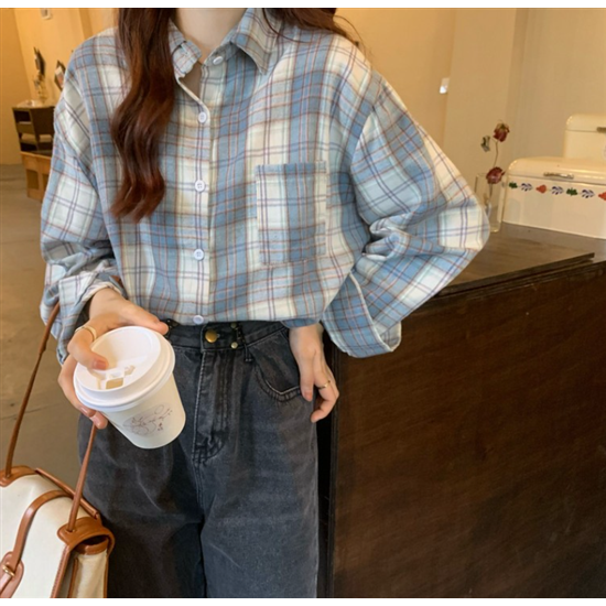 シャツ レディース チェックシャツ 長袖 チェック柄 ブラウス