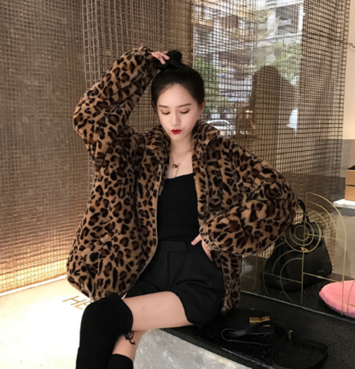 ファーコート レオパード ヒョウ柄 韓国 レディース 大きいサイズ もこもこ アウター 羽織り ジャケット アニマル柄 長袖 冬ア ウター 暖かい 秋冬物 豹柄 ブルゾン ファーコート レオパード - プチプラ韓国ファッション 可愛いお呼ばれワンピース プチプラオルチャンワンピース通販|