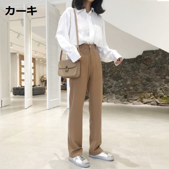 ワイドレッグパンツ レディース ボトムス 長ズボン パンツ シンプル