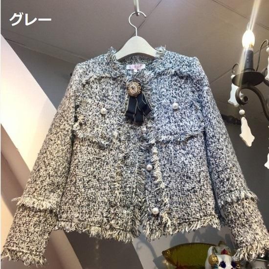 ツイードジャケット レディース ジャケット 長袖 きれいめ おしゃれ