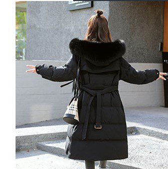超極暖‼️高品質 フォックスファ ダウン ロングコート 韓国 黒　ダウンコート