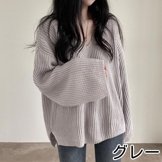 ニット レディース 秋冬 大きいサイズ 秋 冬 セーター Vネック ...