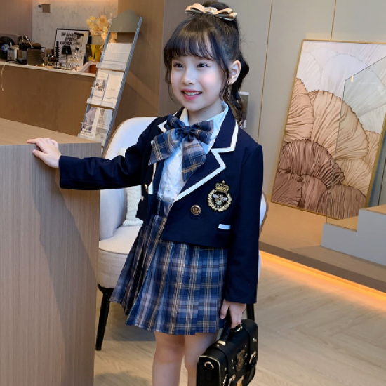 卒園式 子供服 ジャケット シャツ ブラウス スカート プリーツスカート 3点セット スリーピース 制服 リボン チェック 可愛い 入学式 入園式 卒業式 女の子 キッズ ガールズ ブレザー おしゃれ - プチプラ韓国ファッション 可愛いお呼ばれワンピース プチプラオルチャンワンピース通販|