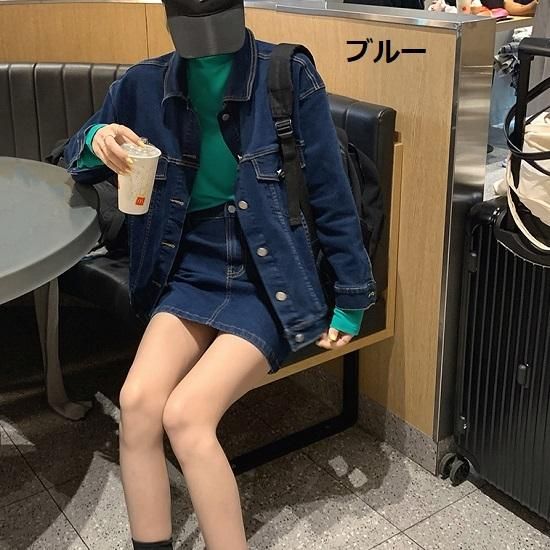 デニム セットアップ ミニスカート ミニ丈 膝上 デニムジャケット G