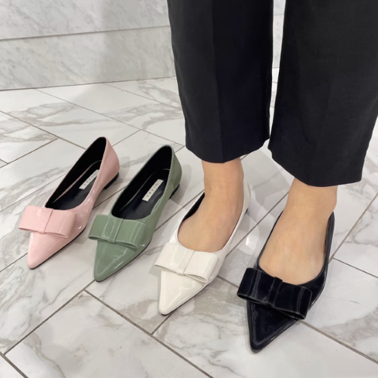 パンプス レディース 靴 シューズ ローヒールパンプス ポインテッド