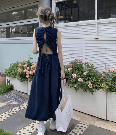 デニムワンピース レディース ワンピース ノースリーブワンピース デニムワンピース レディース ワンピース ノースリーブワンピース