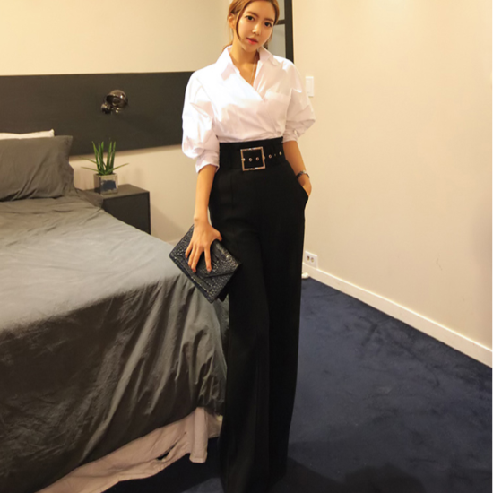太ベルト ワイドパンツ セットアップ マニッシュ スーツ S-XL gbe230873-2.jpg