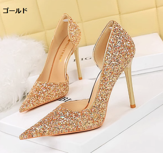 パーティーシューズ レディース パンプス 靴 シューズ きらきら