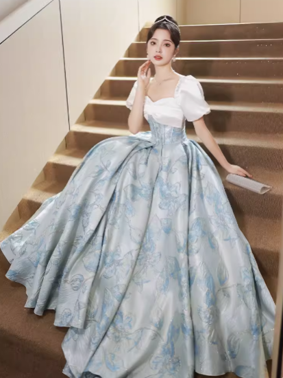 演奏会ドレス レディース パフスリーブ プリンセス リボン バイ 演奏会ドレス レディース パフスリーブ プリンセス リボン バイ
